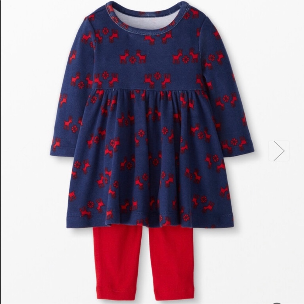 NWOT Hanna Andersson Baby Holiday Dress & Legging Set In Organic Cotton